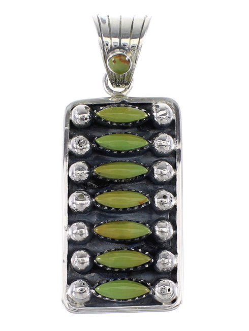 Turquoise And Authentic Sterling Silver Pendant RX95303